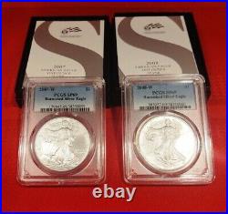 2006-w Thru 2020-w U. S. Burnished American Silver Eagles Coins Complete Set