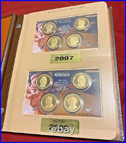 2007 2016 Complete 39 Coin Proof Presidential Dollar Set In Dansco 7092 Album