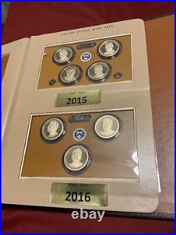 2007 2016 Complete 39 Coin Proof Presidential Dollar Set In Dansco 7092 Album