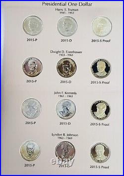 2007-2016 PDS Complete (117 Coin)Presidential Dollar Set Dansco 8184/8185 Albums