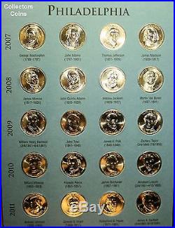 2007-2016 Presidential $1 PD 78 Coin COMPLETE Uncirculated Set wWhitman Folder