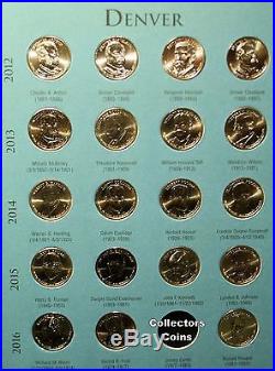 2007-2016 Presidential $1 PD 78 Coin COMPLETE Uncirculated Set wWhitman Folder