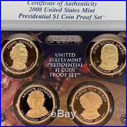 2007 2016 Presidential Dollar Proof Sets Complete 39 Coins (Ten Sets)