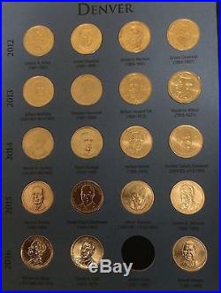 2007 2016 US Presidential $1 Unc. P&D Complete Set of 78 in Whitman Folder
