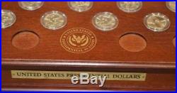 2007-2016 Unc Complete Set Presidential Dollars withBeautiful Wood Display Box