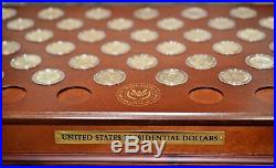 2007-2016 Unc Complete Set Presidential Dollars withBeautiful Wood Display Box