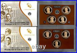 2007 thru 2016 Proof Presidential Dollar complete 39 coin Set with boxes & coas