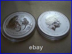 2008-2019 Australia $1X12 Australia Perth Mint Complete 1oz 12-Coin Lunar II Set