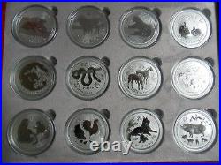 2008 to 2019 Australia Silver Lunar II (Complete Set of 12 One ounce coins)