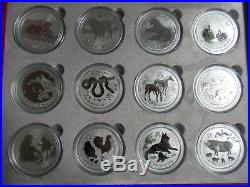 2008 to 2019 Australia Silver Lunar II (Complete Set of 12 One ounce coins)