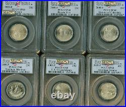 2009 P Complete 6 Coin Set Quarter Pcgs Ms68 Sf Flag Pq Mac Spotless
