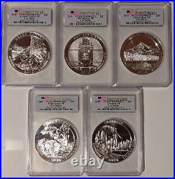 2010 PCGS MS69DMPL FS America the Beautiful Complete 5oz 5-Coin Complete ATB Set