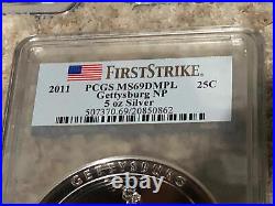 2011 Complete Set (5) ATB 5 Oz Silver Coin PCGS MS69 DMPL First Strike Flag