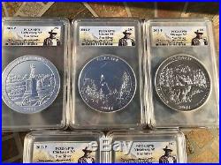 2011-P PCGS Roosevelt SP70 5 oz SILVER ATB SET -ALL 5 COINS To Complete The Set
