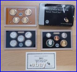 2012 SILVER US Proof 14 Coin Set with Original Packaging & COA COMPLETE SCARCE
