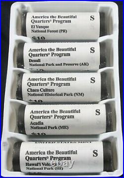 2012 S Clad Quarter National Parks Complete 5 Roll Set Unopened