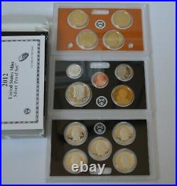 2012-S US MINT SILVER PROOF SET- Complete with Original Box and COA 14 coins