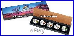 2013 Discover Australian Wildlife Complete 5 Coin $1 Pure Silver Color Proof Set