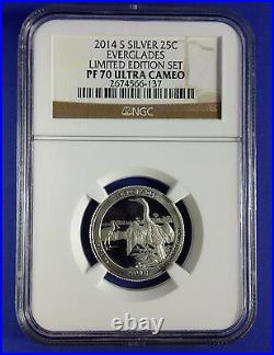 2014 Limited Edition Silver Proof Set NGC PF70 Complete 8 Coin Set