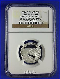 2014 Limited Edition Silver Proof Set NGC PF70 Complete 8 Coin Set