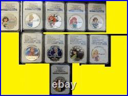 2015 2016 Niue Disney Characters 10 Princesses Complete Set All Ngc Pf 70 Uc