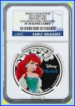 2015 2016 Niue Disney Characters 10 Princesses Complete Set All Ngc Pf 70 Uc