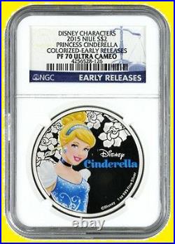 2015 2016 Niue Disney Characters 10 Princesses Complete Set All Ngc Pf 70 Uc