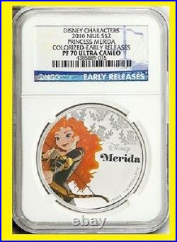 2015 2016 Niue Disney Characters 10 Princesses Complete Set All Ngc Pf 70 Uc