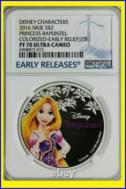 2015 2016 Niue Disney Characters 10 Princesses Complete Set All Ngc Pf 70 Uc