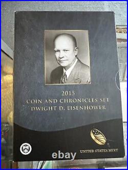 2015 Dwight D. Eisenhower Coin and Chronicles Set Complete & Original
