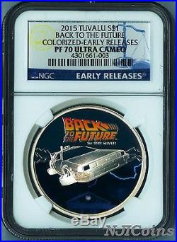 2015 Tuvalu 2015 Back To The Future Silver Gold 3-coin complete set NGC PF70 ER