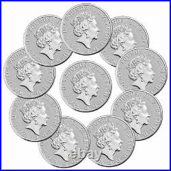 2016-2021 Britain 2 oz Silver Queen's Beasts 10 Coin Complete Set £5 BU