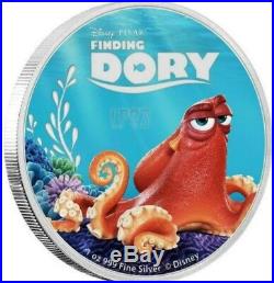 2016 5 OZ SILVER DISNEY PIXAR FINDING DORY COMPLETE 5 COIN SET With CASE N COA