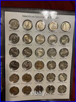 2018-2023 76 Coin Complete American Innovation Dollar Set In Caps Album withSleeve