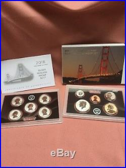 2018 San Francisco Mint Silver Reverse Proof Set Limited Mintage Complete NIB