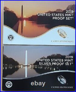 2019 Proof and Silver Complete Mint Sets with COA's and Boxes