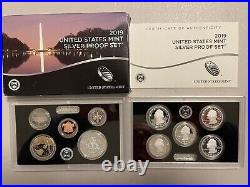 2019 Proof and Silver Complete Mint Sets with COA's and Boxes