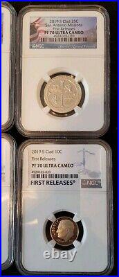 2019 S Proof 11 coin set NGC PF70 2019 W cent FIRST RELEASE complete set lot B