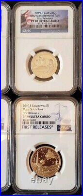 2019 S Proof 11 coin set NGC PF70 2019 W cent FIRST RELEASE complete set t5129