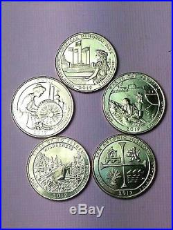 2019-W America the Beautiful West Point Mint Complete Set 5 Coins Uncirculated a