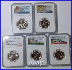 2019 W Complete 5 Coin Quarter Set Graded By Ngc Ms67