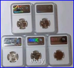 2019 W Complete 5 Coin Quarter Set Graded By Ngc Ms67