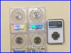 2019 W Quarter Unc Mixed Graded Ms 65 Complete 5 Coin Set 3-anacs 1-ngc 1-pcgs