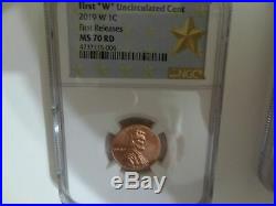 2019-w Complete 3 Coins West Point Lincoln Cent Set Ngc Ms70, Pf70, Rp70 Star