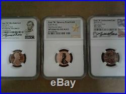 2019-w Complete West Point Lincoln Cent Set! Ngc Ms Pf Rpf 70 (3)coin Set! +box