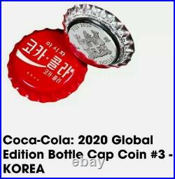 2020 Fiji Silver Coca Cola Global Edition Bottle Cap Complete 9-Coin Set OGP COA