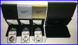 2020 UK £2 JAMES BOND Complete Set of 3 1oz Silver Proof Coins NGC PF70 UC