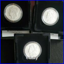 2021 Complete Set of 5 Morgan Dollars. 999 Silver Bullion Coins. CC O P D S