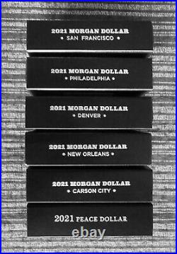 2021 Morgan/Peace Silver Dollar Complete 6 Coin Set CC O D S P Morgans + Peace