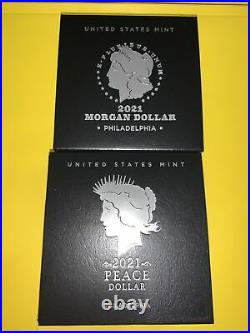 2021 Morgan & Peace Silver Dollar Complete Set 6 Coins US Mint CC O Privy D S P